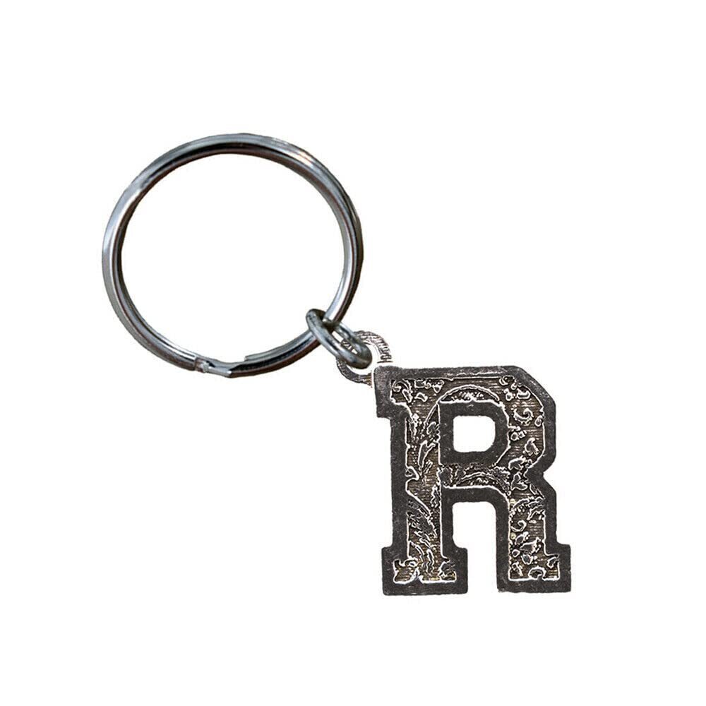 8977 Letter R Keychain, Pewter, L018KC, 1 3/8 inches, 100% American Made, R